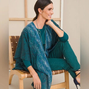 Chico’s Python Print Jacquard Ruana Wrap